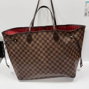 Designer Brown Checkered Tote Bag